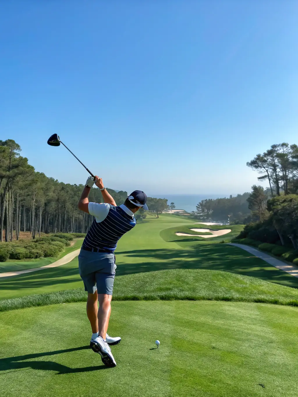 An action shot of a golfer swinging during a local tournament at the Beaune Levernois Golf Course, showcasing the competitive spirit and skill.